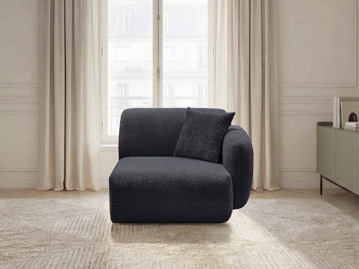 Chauffeuse 1 place avec accoudoir pour canapé modulable ANDA tissu chenille