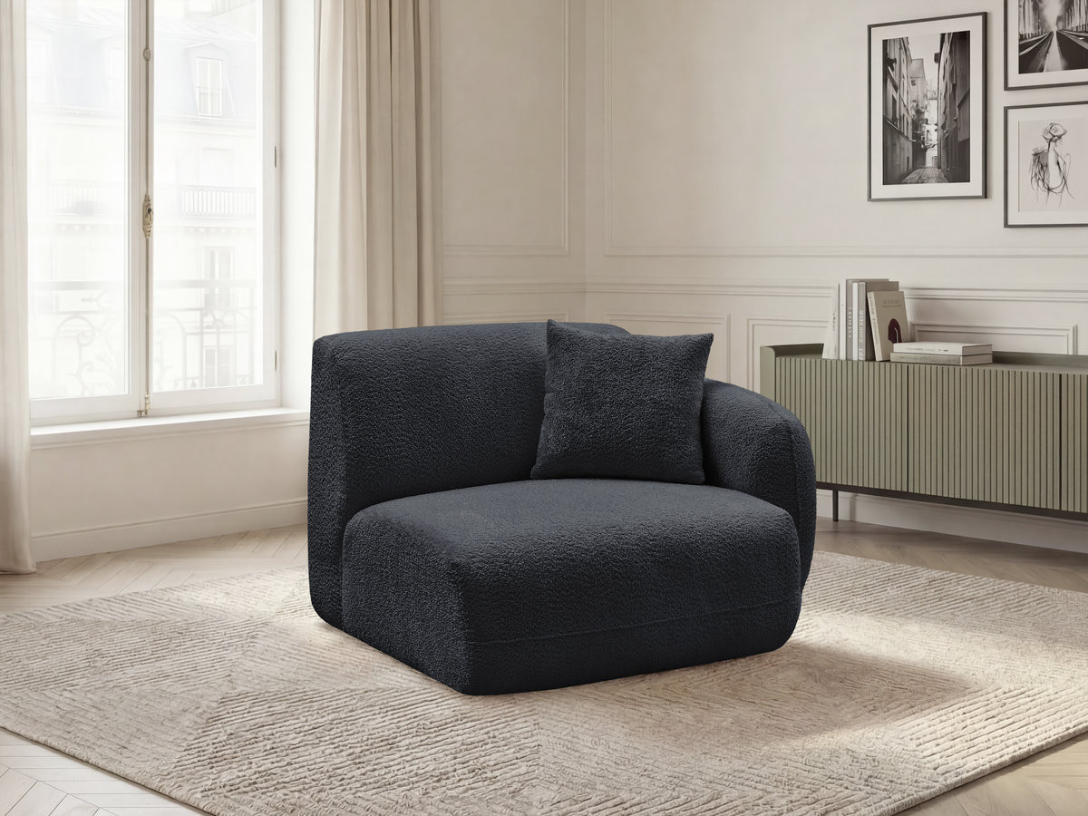 Chauffeuse 1 place avec accoudoir pour canapé modulable ANDA tissu chenille