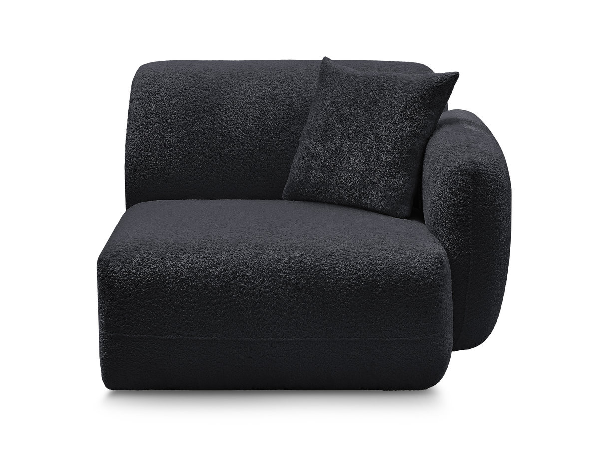 Chauffeuse 1 place avec accoudoir pour canapé modulable ANDA chenille noir — vue 6