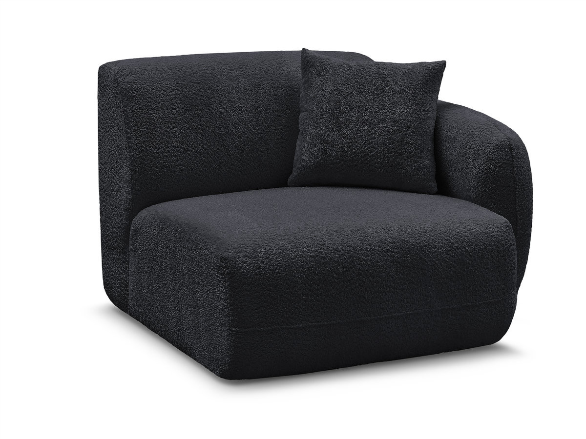 chauffeuse 1 place avec accoudoir pour canapé modulable anda tissu chenille gekleurd noir
