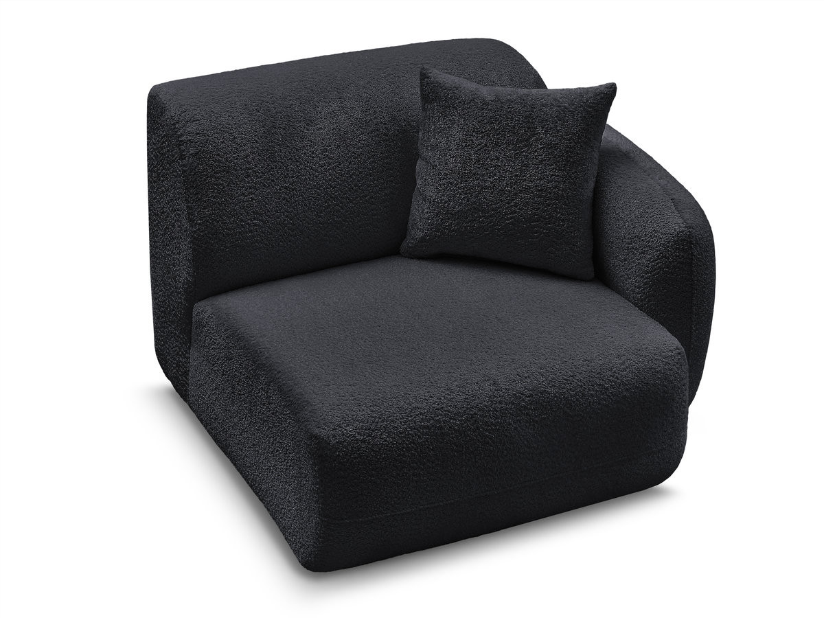 Chauffeuse 1 place avec accoudoir pour canapé modulable ANDA tissu chenille