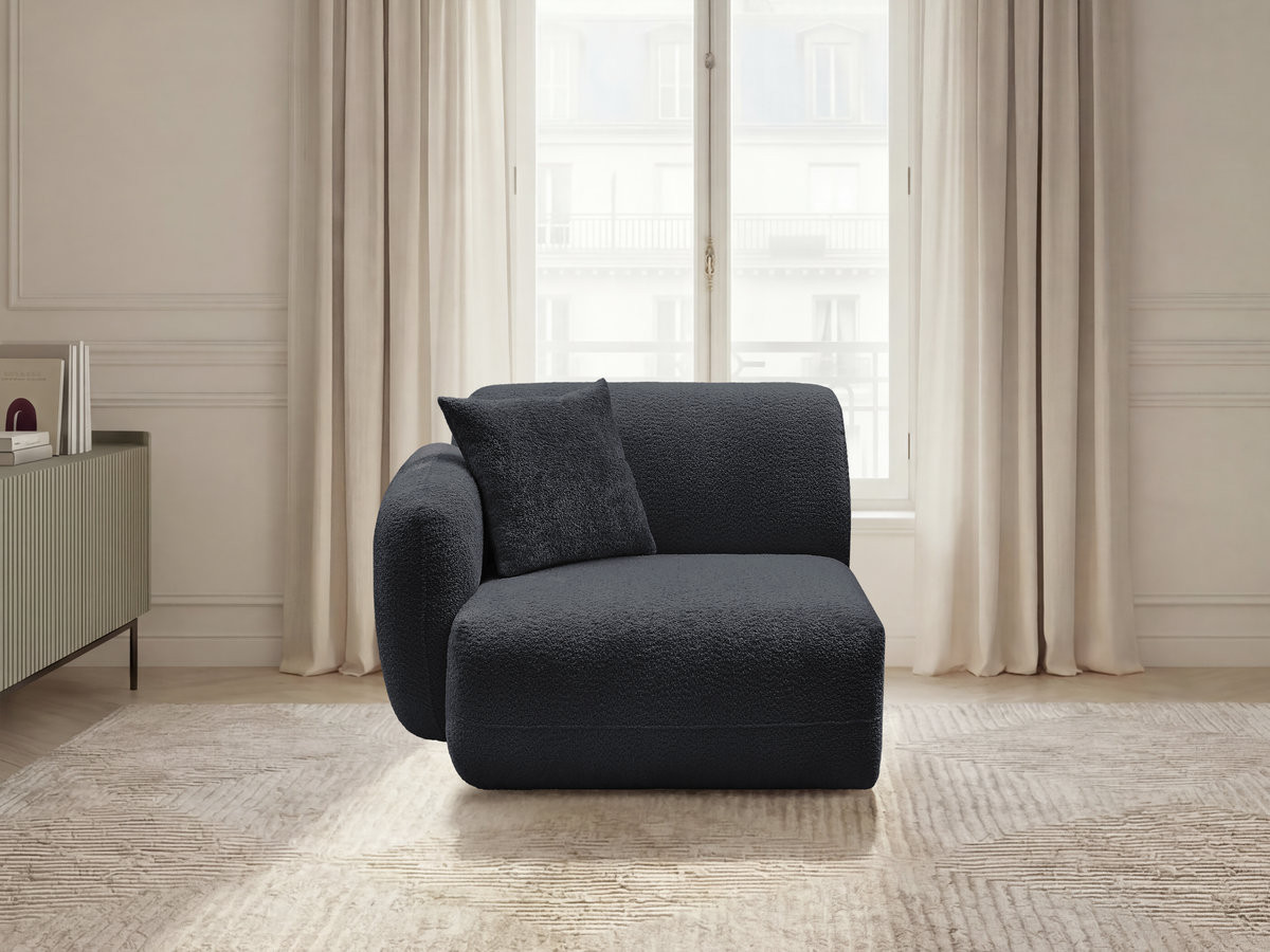 Chauffeuse 1 place avec accoudoir pour canapé modulable ANDA tissu chenille