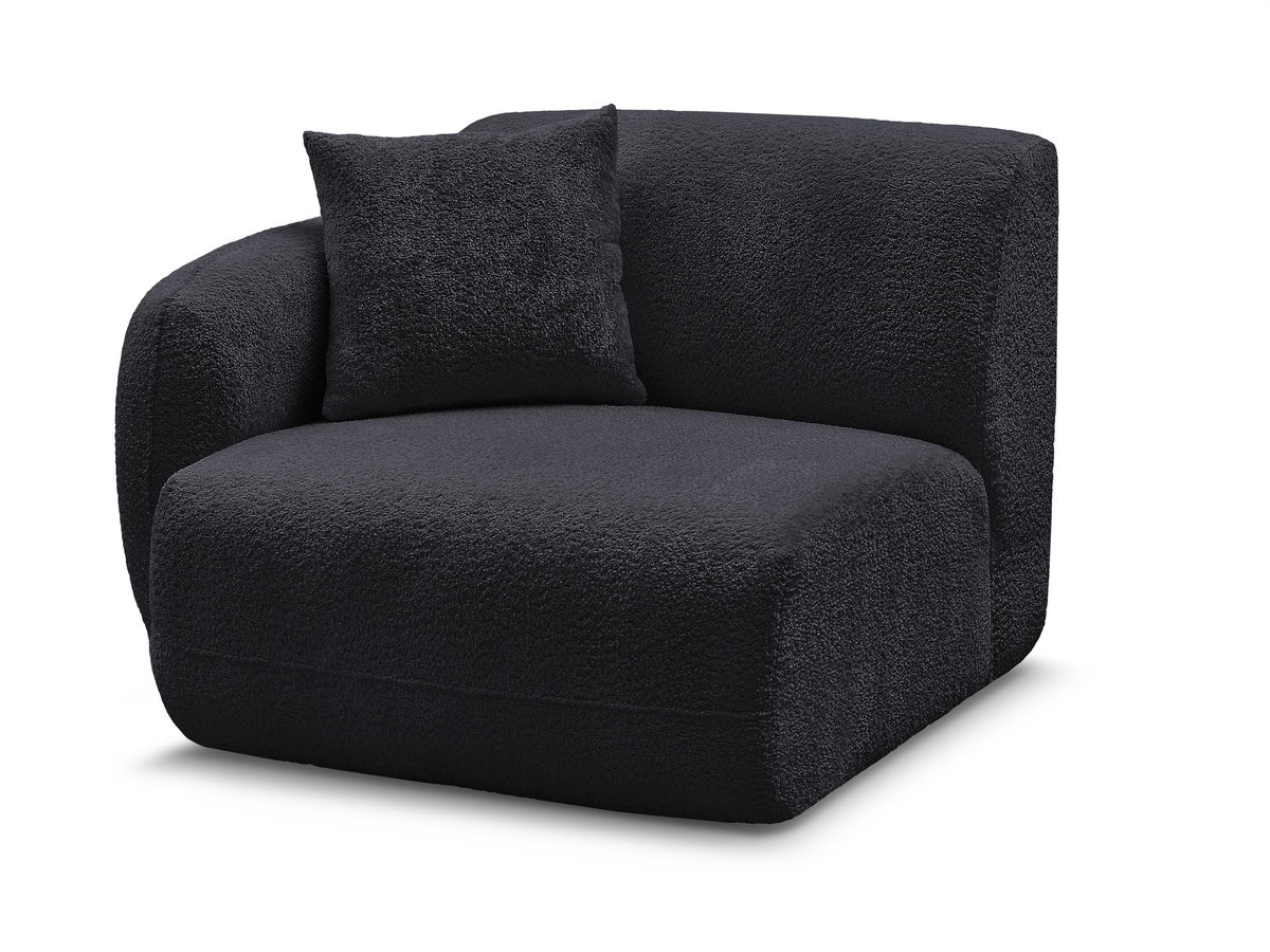 chauffeuse 1 place avec accoudoir pour canapé modulable anda tissu chenille gekleurd noir