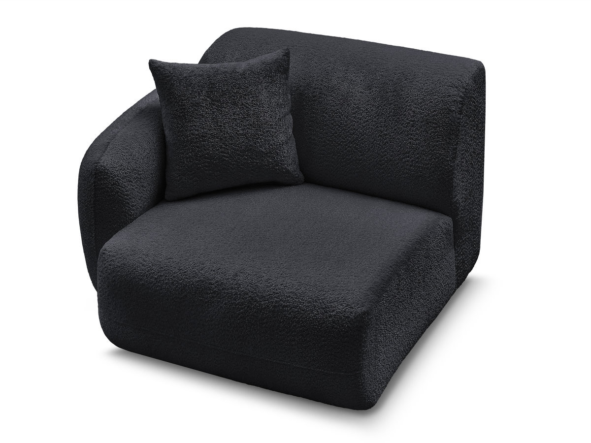 Chauffeuse 1 place avec accoudoir pour canapé modulable ANDA tissu chenille