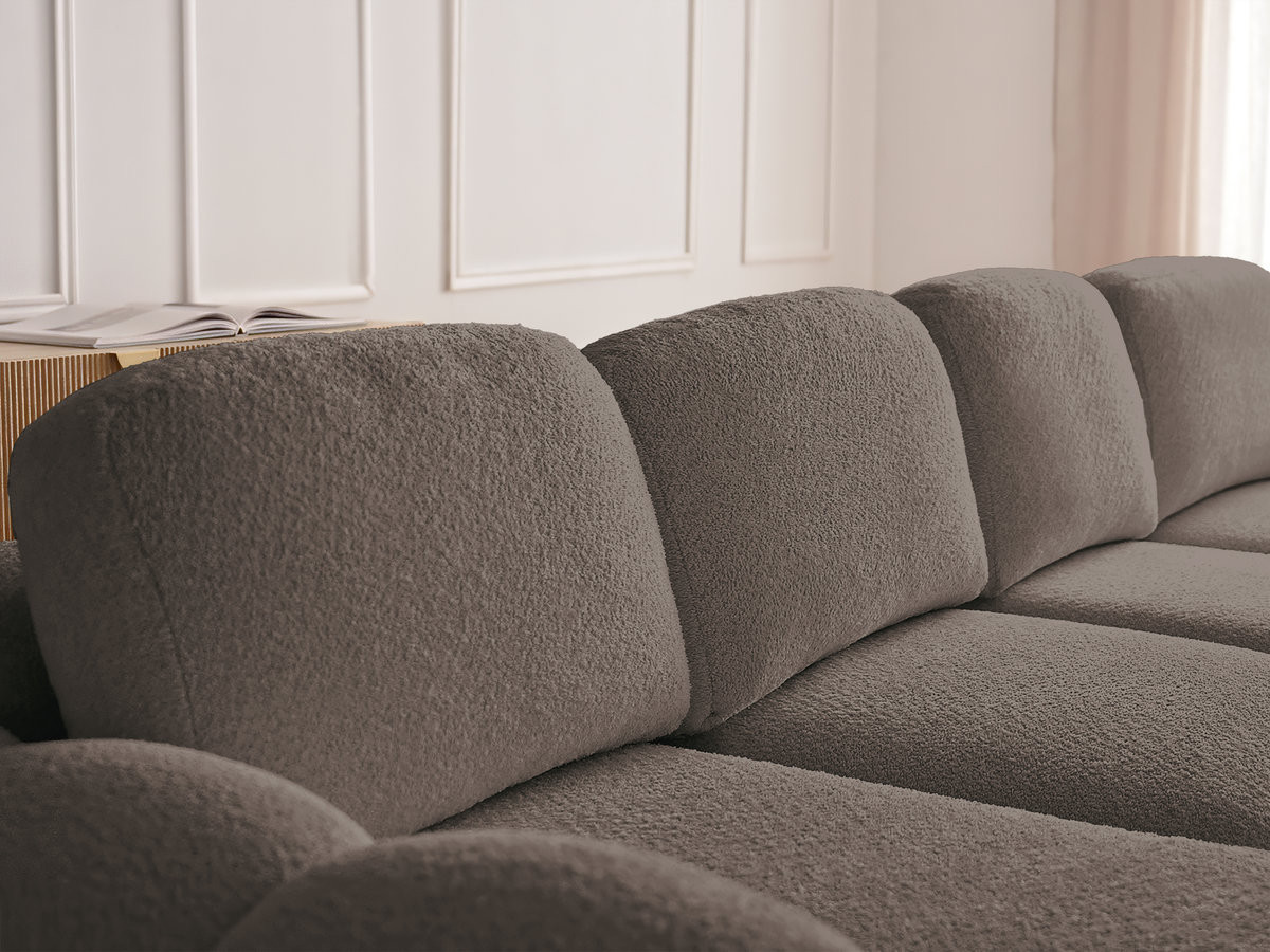 Canapé droit convertible coffre 3 places MONTAIGNE tissu bouclette