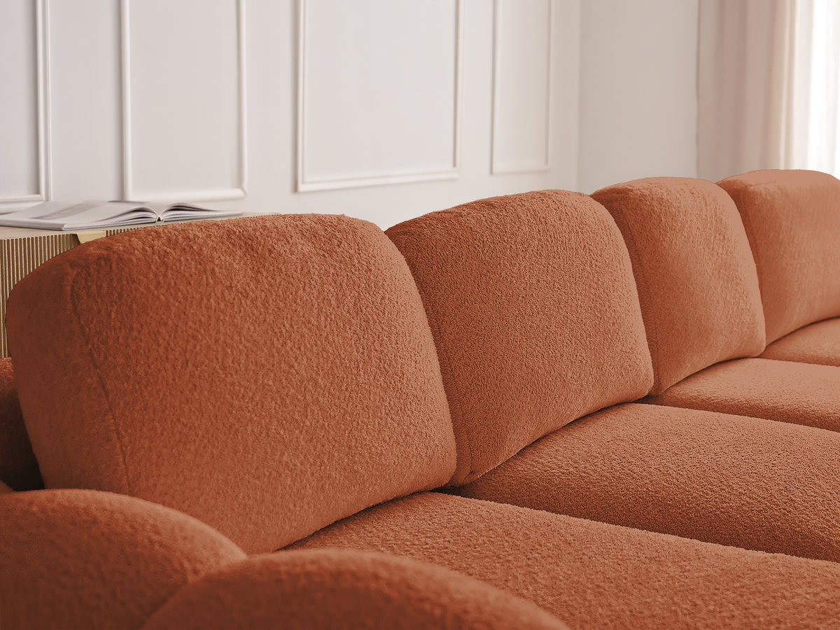 Canapé droit convertible coffre 3 places MONTAIGNE tissu bouclette