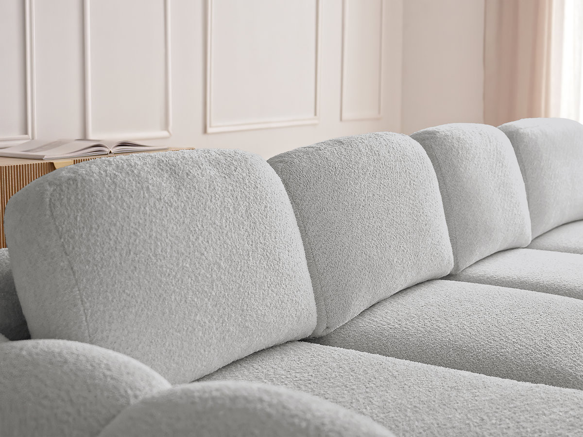 Canapé droit convertible coffre 3 places MONTAIGNE tissu bouclette