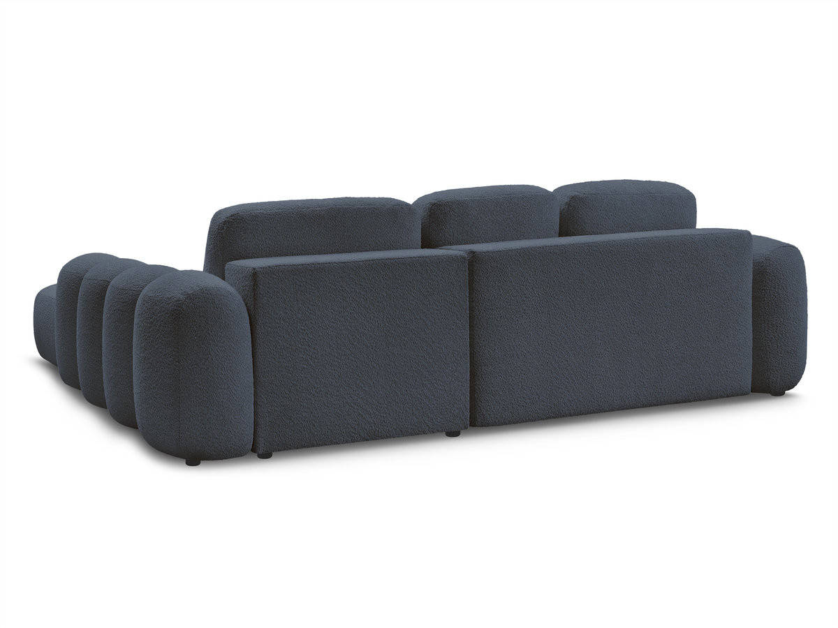 Canapé d'angle convertible coffre grande méridienne MONTAIGNE tissu bouclette