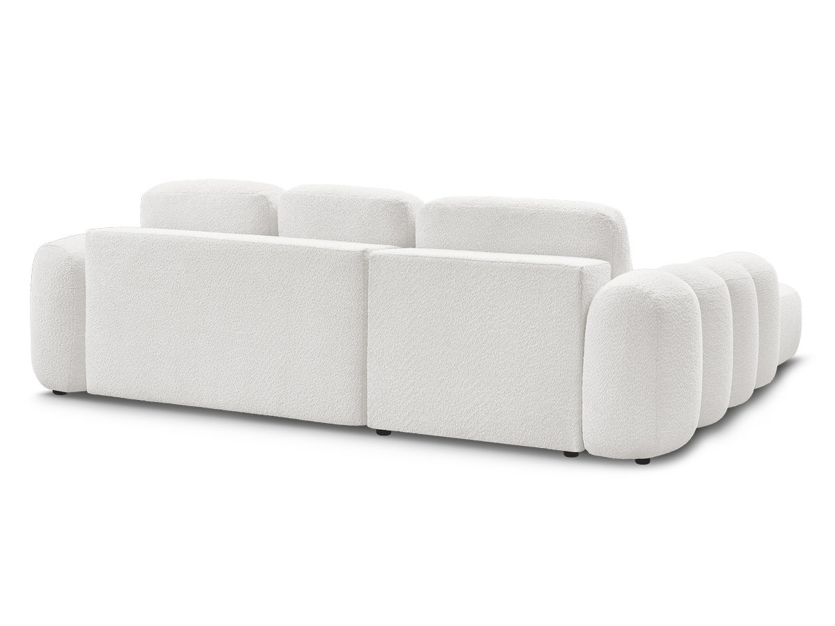 Canapé d'angle convertible coffre grande méridienne MONTAIGNE tissu bouclette