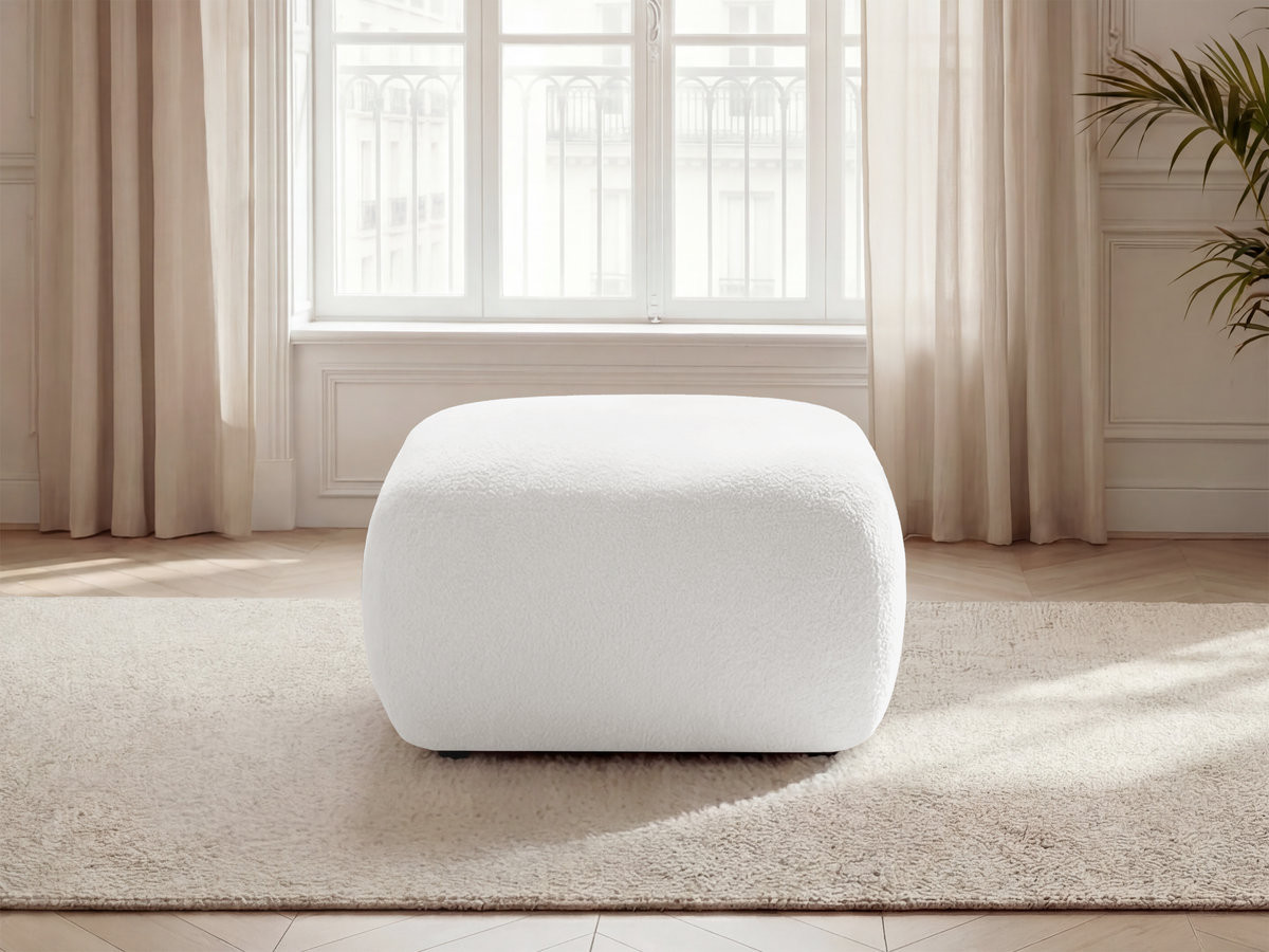 Pouf MONTAIGNE tissu bouclette