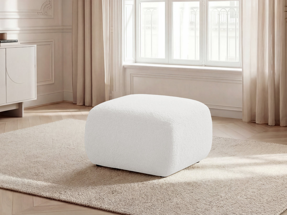 Pouf MONTAIGNE tissu bouclette