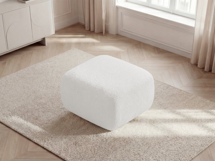 Pouf MONTAIGNE tissu bouclette