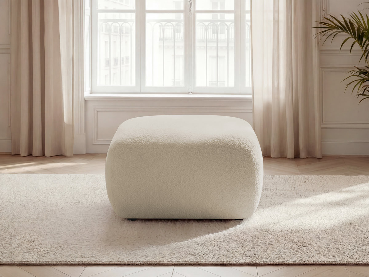 Pouf MONTAIGNE tissu bouclette