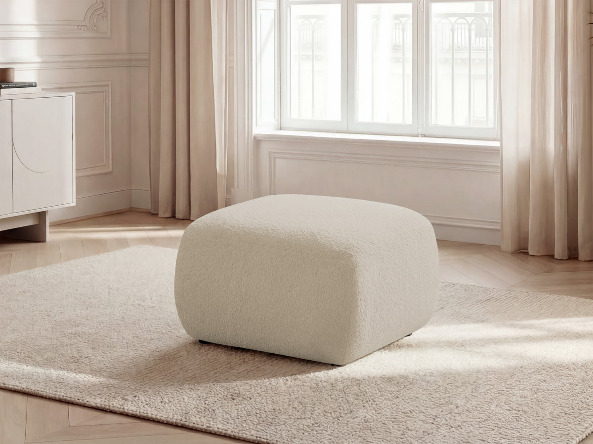 Pouf MONTAIGNE tissu bouclette