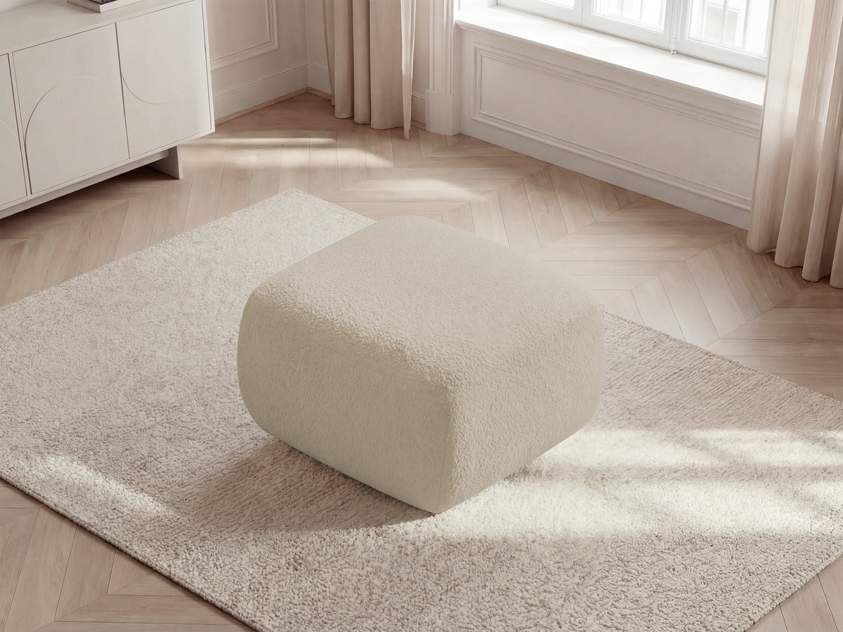 Pouf MONTAIGNE tissu bouclette