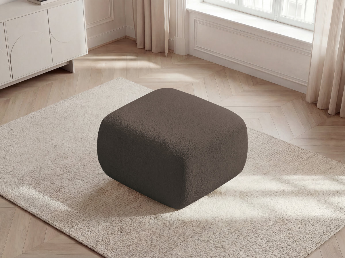 Pouf MONTAIGNE tissu bouclette
