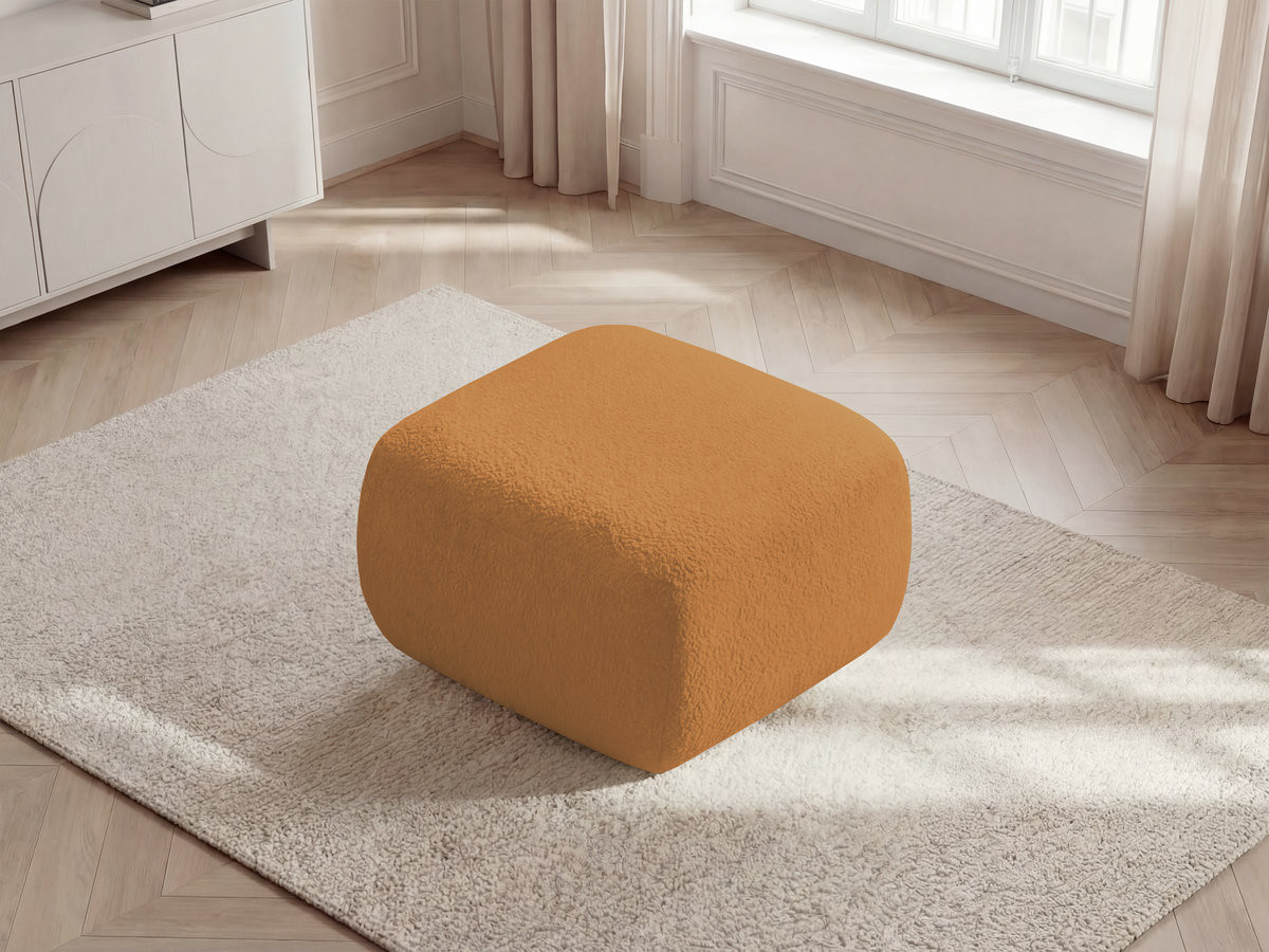 Pouf MONTAIGNE bouclette jaune