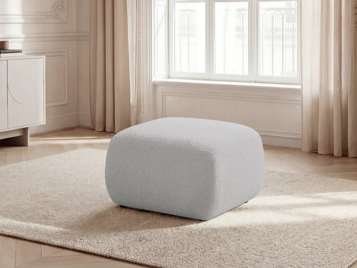 Pouf MONTAIGNE tissu bouclette