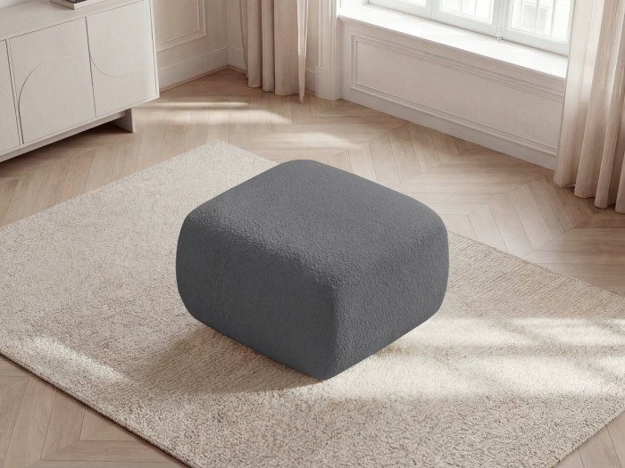 Pouf MONTAIGNE tissu bouclette