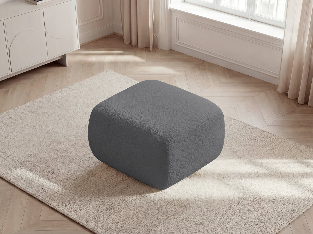 Pouf MONTAIGNE tissu bouclette