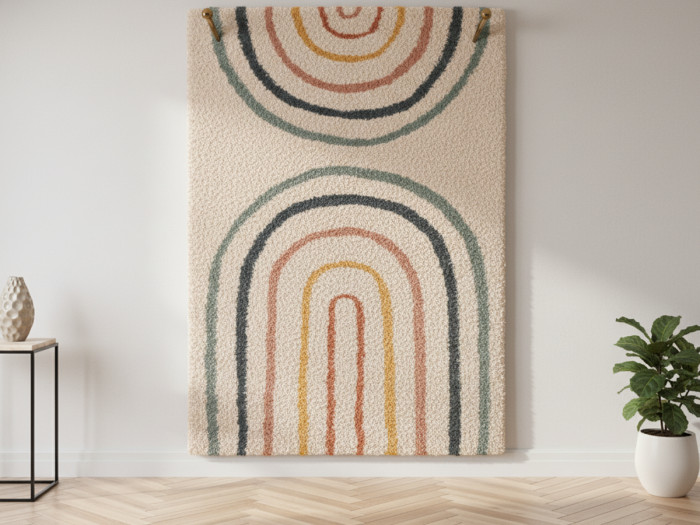 Tapis poils ras LILIA motif abstrait