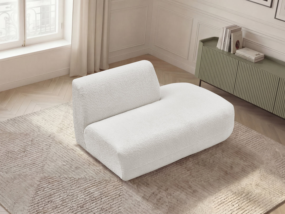 Chauffeuse bout de canapé pour canapé modulable ANDA chenille blanc — vue 5