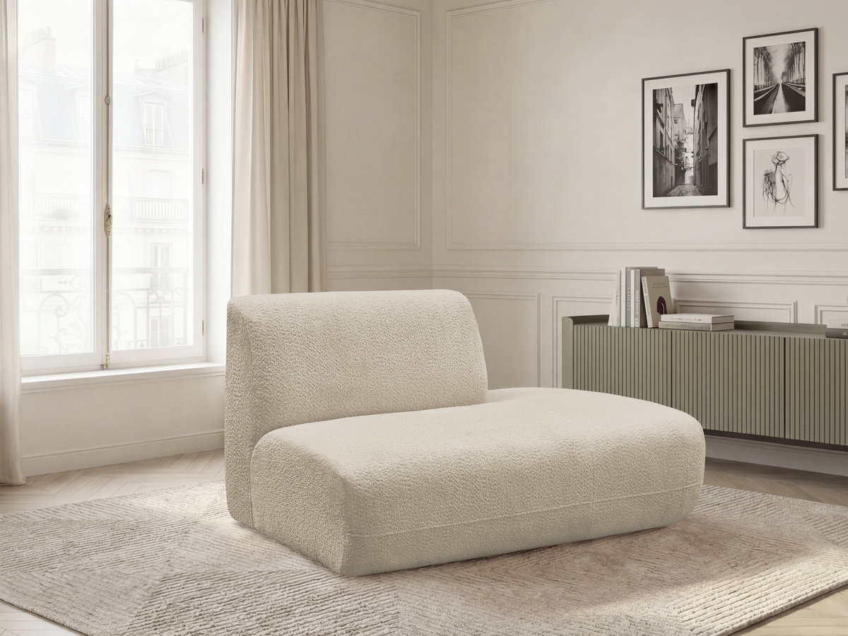 Chauffeuse bout de canapé pour canapé modulable ANDA tissu chenille