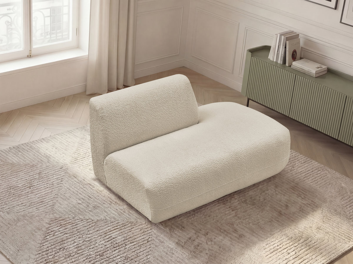 Chauffeuse bout de canapé pour canapé modulable ANDA chenille beige — vue 5