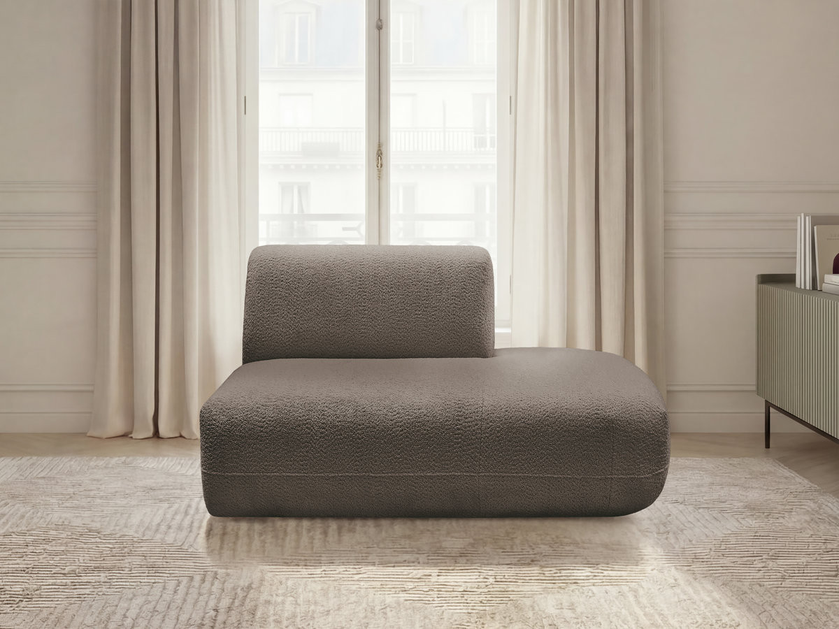 Chauffeuse bout de canapé pour canapé modulable ANDA chenille taupe — vue 4