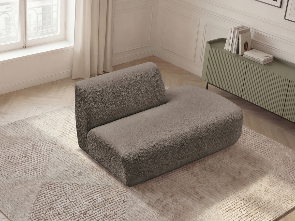 Chauffeuse bout de canapé pour canapé modulable ANDA chenille taupe — vue 5