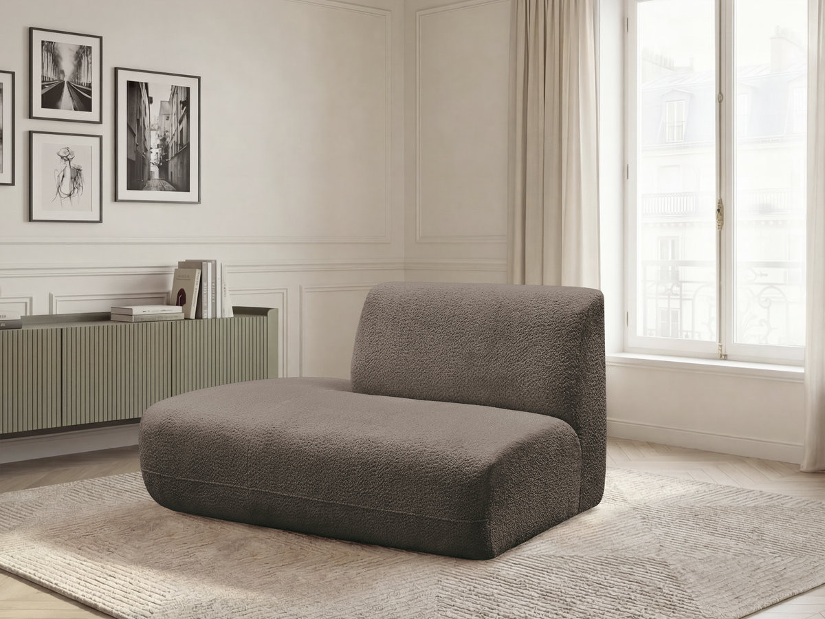 Chauffeuse bout de canapé pour canapé modulable ANDA tissu chenille