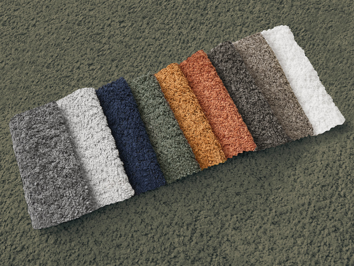 Canapé d'angle convertible coffre MONTAIGNE bouclette vert — vue 5