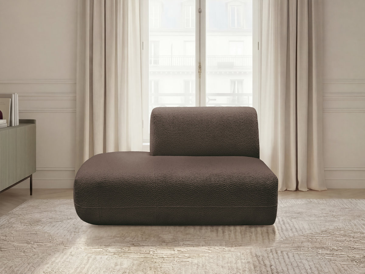 Chauffeuse bout de canapé pour canapé modulable ANDA tissu chenille