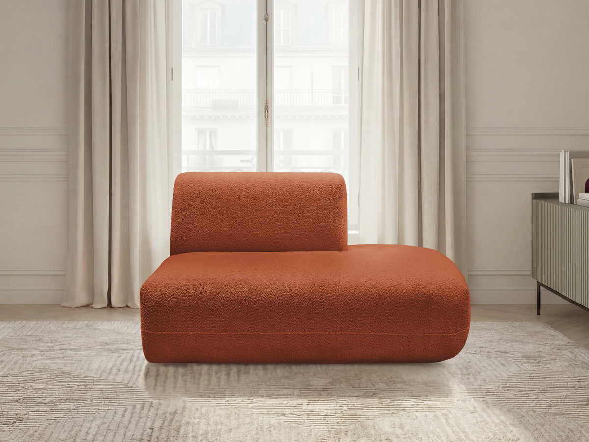 Chauffeuse bout de canapé pour canapé modulable ANDA chenille orange — vue 4