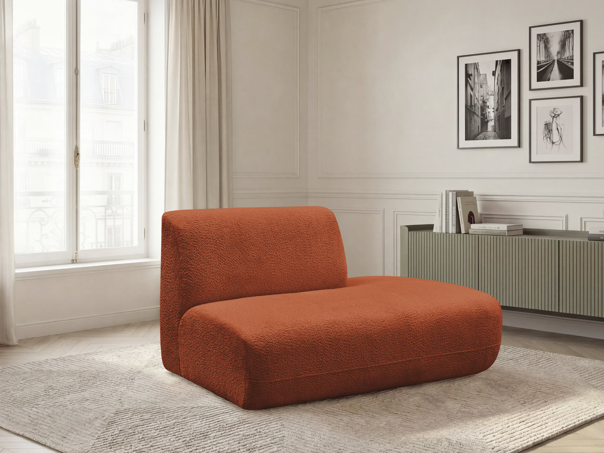 Chauffeuse bout de canapé pour canapé modulable ANDA chenille orange