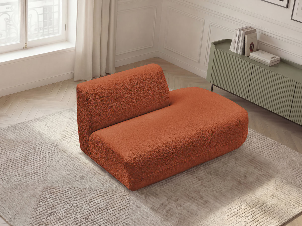 Chauffeuse bout de canapé pour canapé modulable ANDA chenille orange — vue 5