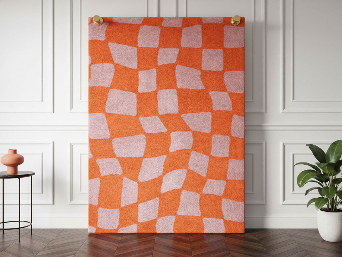 Tapis poils longs BETTY motif retro