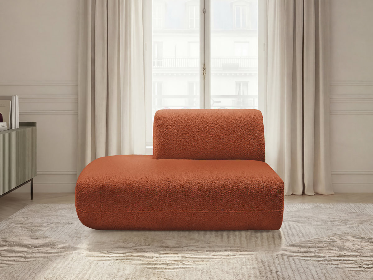 Chauffeuse bout de canapé pour canapé modulable ANDA tissu chenille