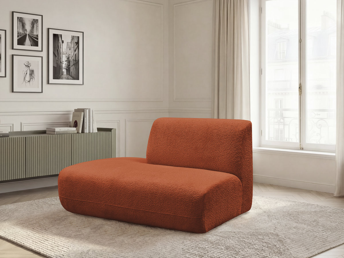 Chauffeuse bout de canapé pour canapé modulable ANDA tissu chenille