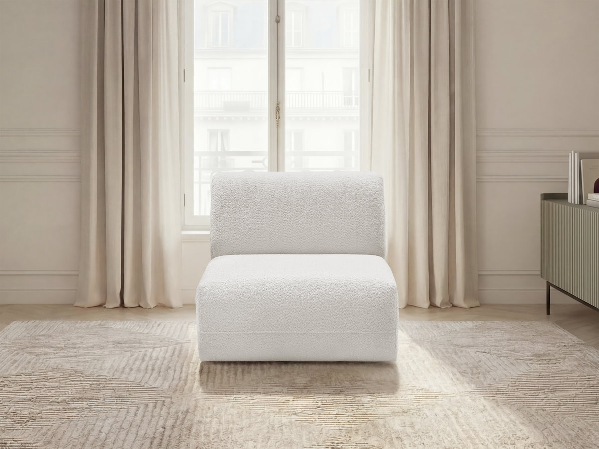 Chauffeuse 1 place sans accoudoir pour canapé modulable ANDA tissu chenille