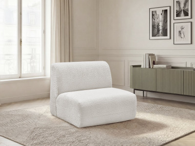Chauffeuse 1 place sans accoudoir pour canapé modulable ANDA tissu chenille