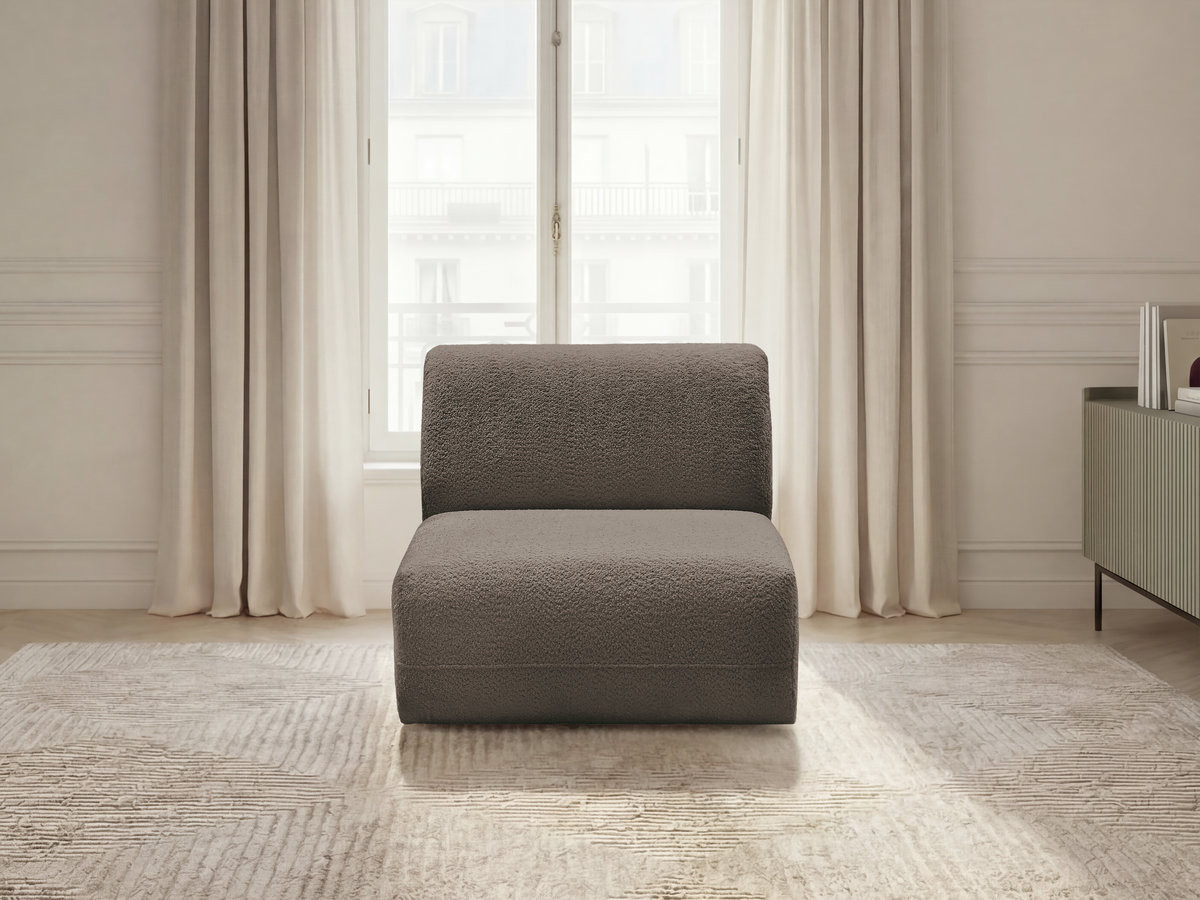 Chauffeuse 1 place sans accoudoir pour canapé modulable ANDA tissu chenille