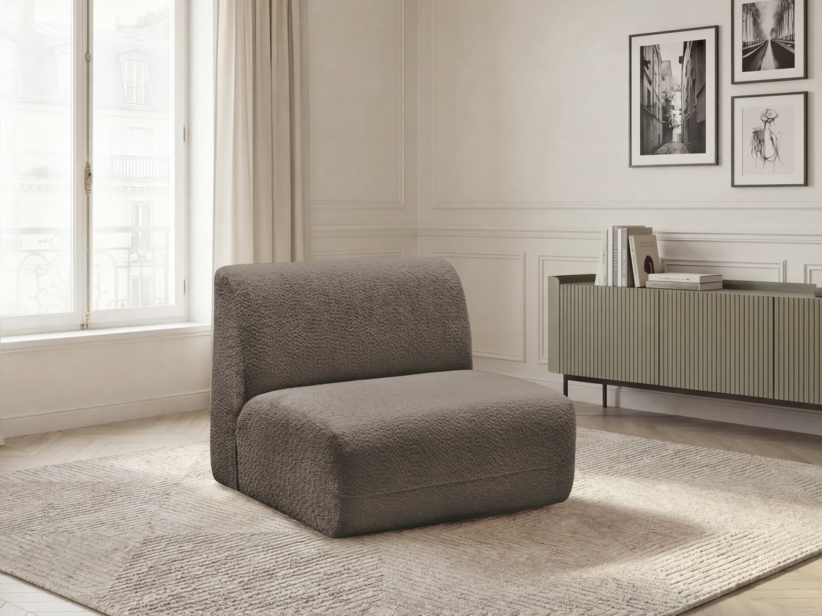 Chauffeuse 1 place sans accoudoir pour canapé modulable ANDA tissu chenille