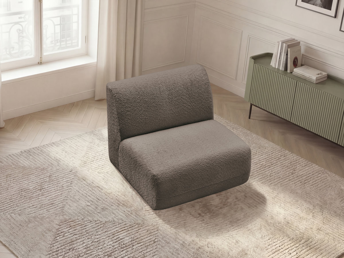 Chauffeuse 1 place sans accoudoir pour canapé modulable ANDA chenille taupe — vue 5