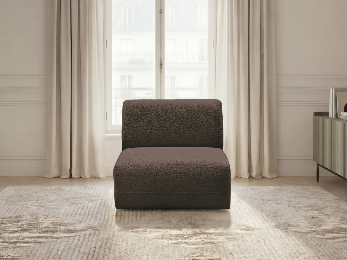 Chauffeuse 1 place sans accoudoir pour canapé modulable ANDA tissu chenille