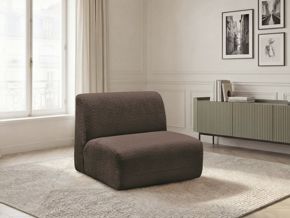 Chauffeuse 1 place sans accoudoir pour canapé modulable ANDA tissu chenille