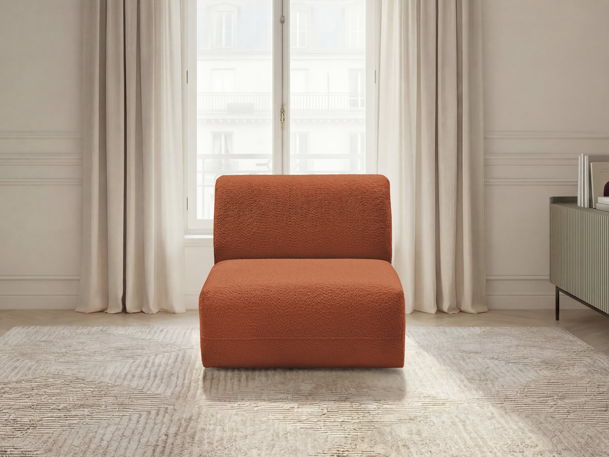 Chauffeuse 1 place sans accoudoir pour canapé modulable ANDA tissu chenille