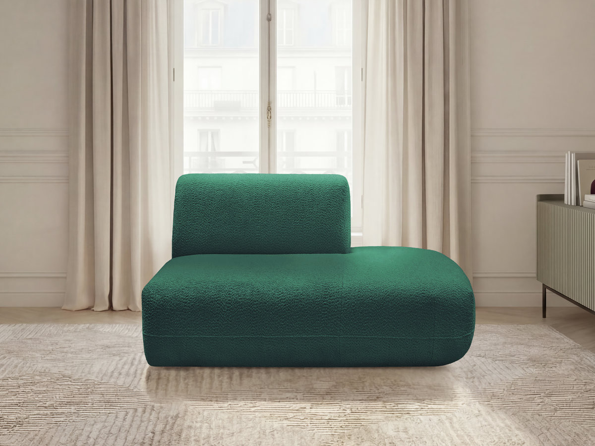 Chauffeuse bout de canapé pour canapé modulable ANDA chenille vert foncé — vue 4