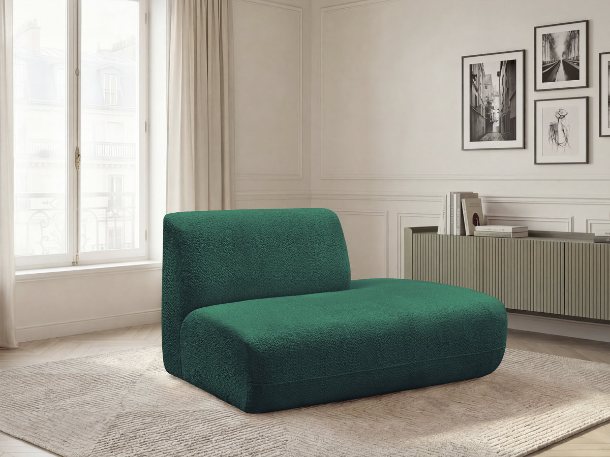 Chauffeuse bout de canapé pour canapé modulable ANDA chenille vert foncé