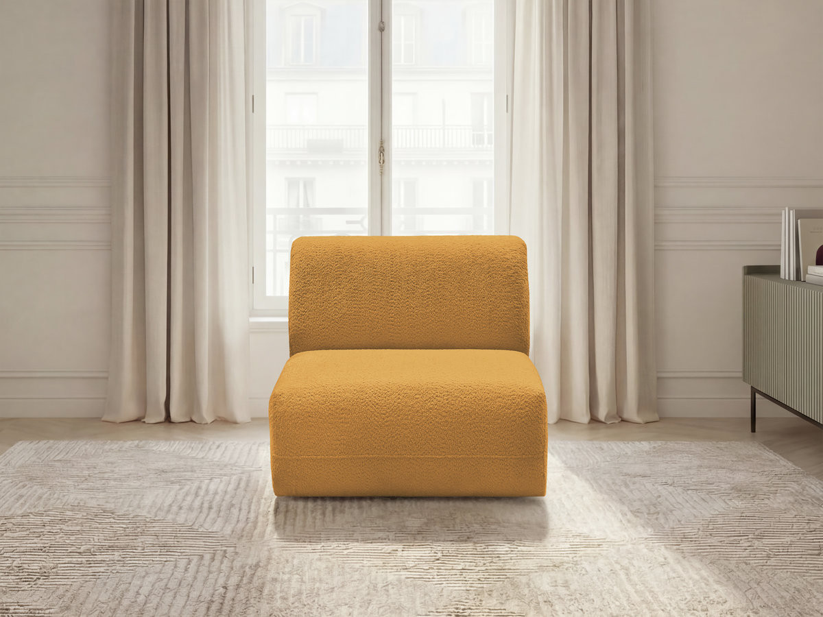 Chauffeuse 1 place sans accoudoir pour canapé modulable ANDA tissu chenille
